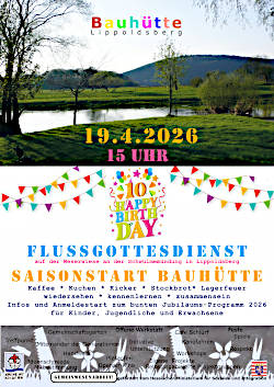 Bauh&uuml;tte Lippoldsberg - Plakat zum Flussgottesdienst