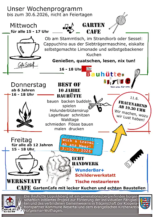 Bauh&uuml;tte Lippoldsberg - Plakat zum Flussgottesdienst