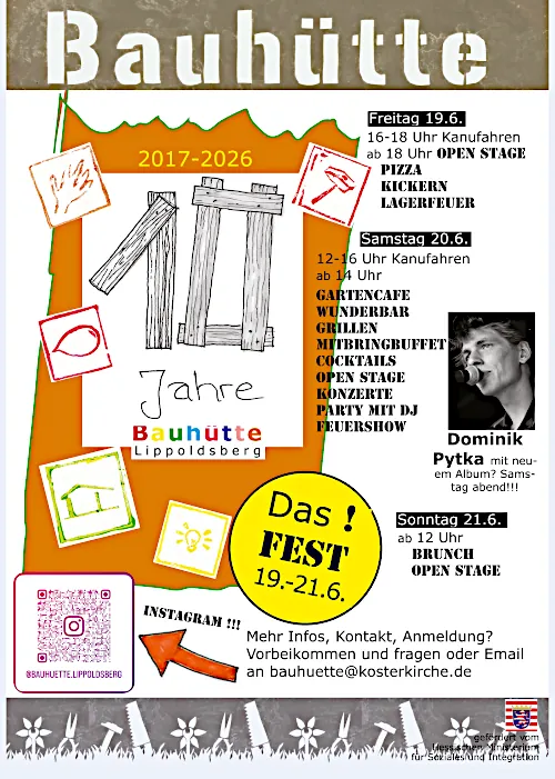 Bauh&uuml;tte Lippoldsberg - Plakat zum Flussgottesdienst